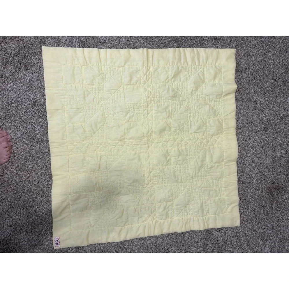 Vintage Handmade Quilt Baby Blanket Crib 37